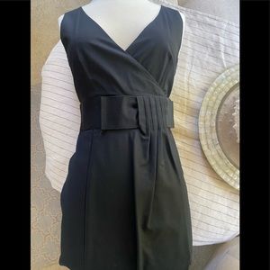 RED Valentino faux wrap black cocktail dress